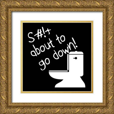 Toilet Talk 1 Gold Ornate Wood Framed Art Print with Double Matting by Phillip, Jamie
