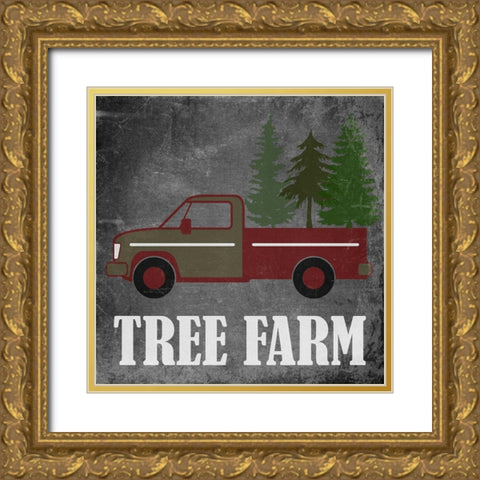 Tree Farm Gold Ornate Wood Framed Art Print with Double Matting by Phillip, Jamie