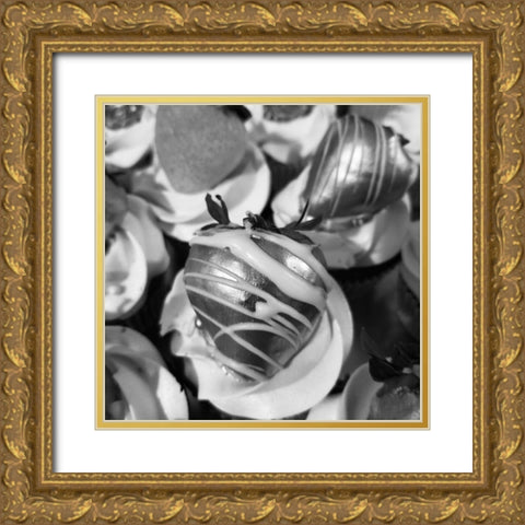 Black Cupcake 1 Gold Ornate Wood Framed Art Print with Double Matting by Phillip, Jamie
