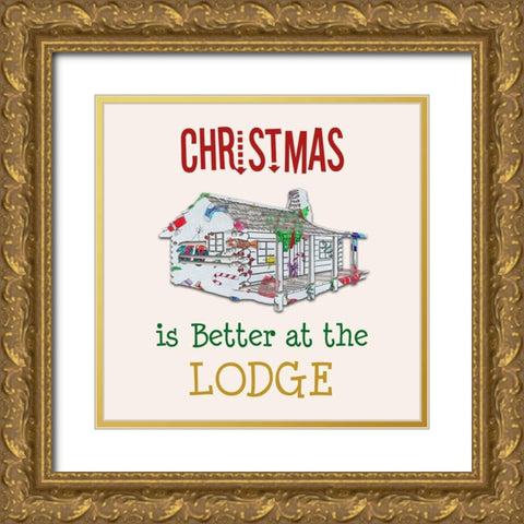 Lodge Christmas Gold Ornate Wood Framed Art Print with Double Matting by Phillip, Jamie