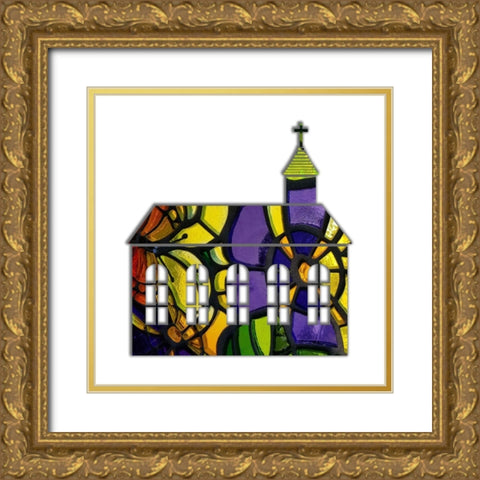 Church Gold Ornate Wood Framed Art Print with Double Matting by Phillip, Jamie