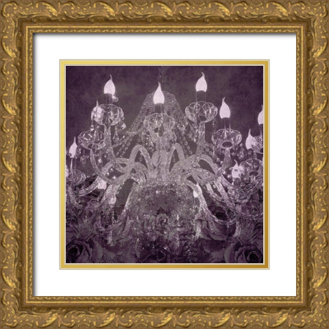 Elegant Chandelier 4 Gold Ornate Wood Framed Art Print with Double Matting by Phillip, Jamie