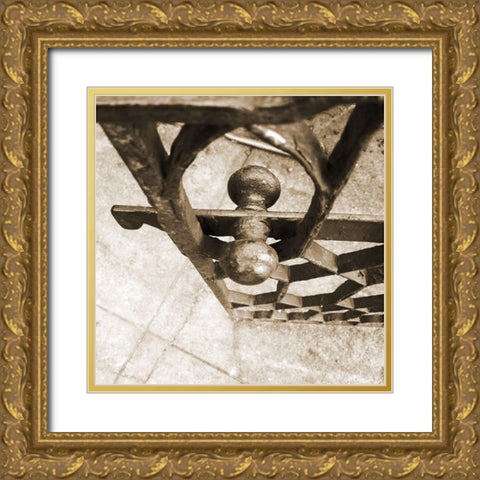 Sepia Iron Gate Gold Ornate Wood Framed Art Print with Double Matting by Phillip, Jamie