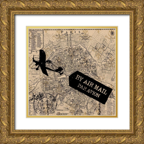 Paris 3 Gold Ornate Wood Framed Art Print with Double Matting by Phillip, Jamie