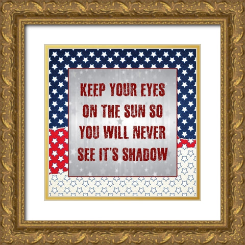 July Fourth Gold Ornate Wood Framed Art Print with Double Matting by Phillip, Jamie