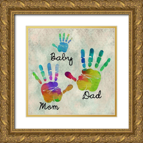 Mon Dad Baby Gold Ornate Wood Framed Art Print with Double Matting by Phillip, Jamie