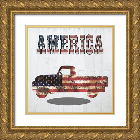 Old America Gold Ornate Wood Framed Art Print with Double Matting by Phillip, Jamie