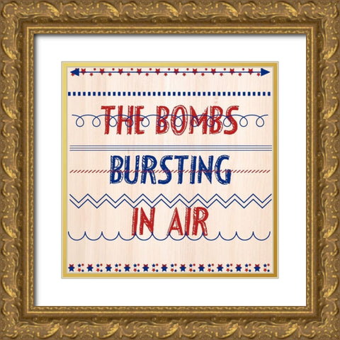 Star Spangled Banner Gold Ornate Wood Framed Art Print with Double Matting by Phillip, Jamie