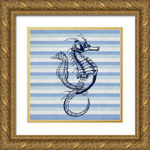 Seahorse 1 Gold Ornate Wood Framed Art Print with Double Matting by Phillip, Jamie