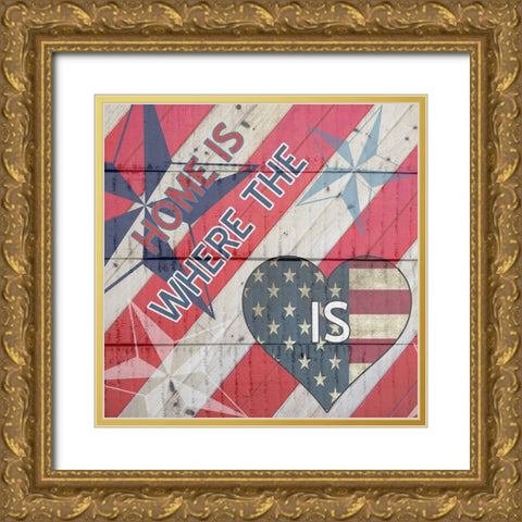 Amrican Heart Gold Ornate Wood Framed Art Print with Double Matting by Phillip, Jamie