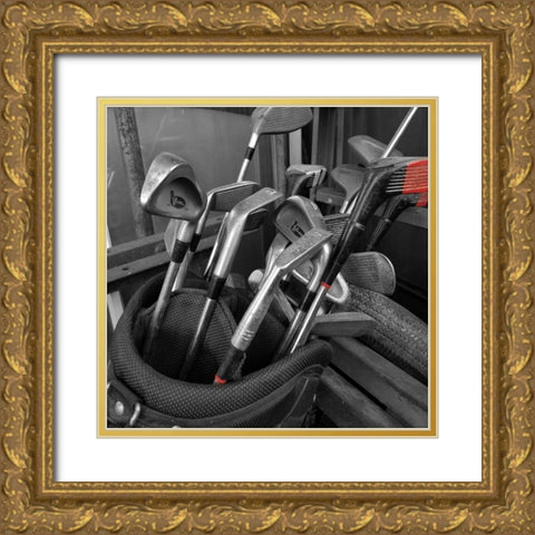 Golf Gold Ornate Wood Framed Art Print with Double Matting by Phillip, Jamie