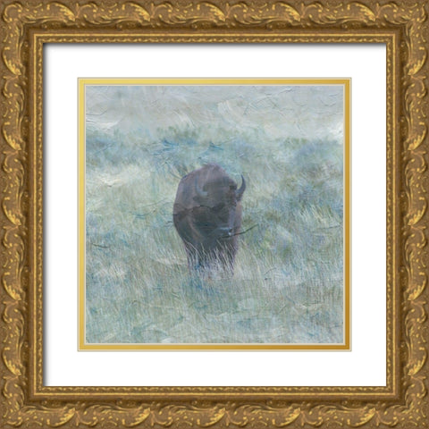 Bison Gold Ornate Wood Framed Art Print with Double Matting by Phillip, Jamie