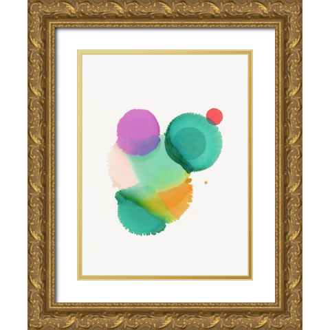 Iris Gold Ornate Wood Framed Art Print with Double Matting by Urban Road