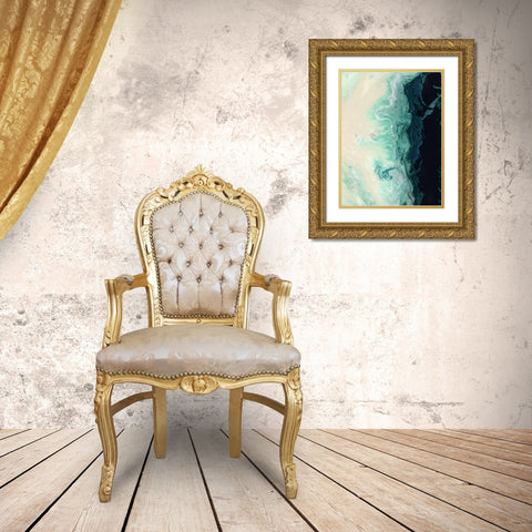 Seaquake Gold Ornate Wood Framed Art Print with Double Matting by Urban Road