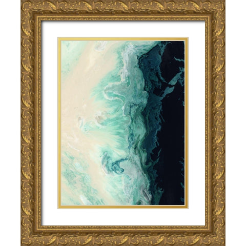 Seaquake Gold Ornate Wood Framed Art Print with Double Matting by Urban Road