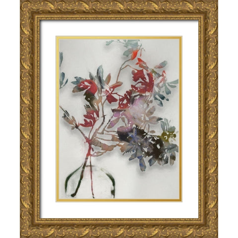 Winter Posy I Gold Ornate Wood Framed Art Print with Double Matting by Urban Road