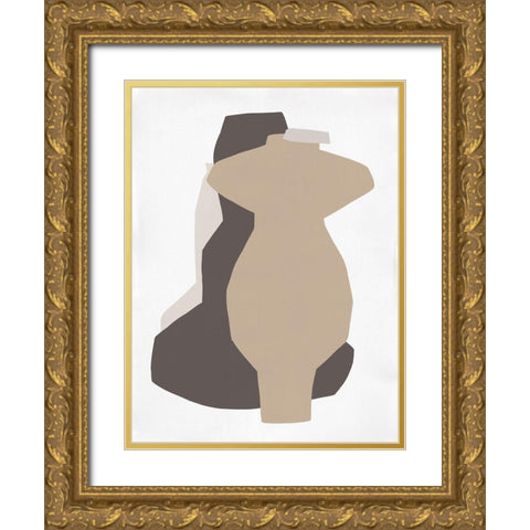 Riad II Gold Ornate Wood Framed Art Print with Double Matting by Marrakech