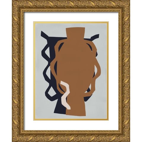 Zwina Gold Ornate Wood Framed Art Print with Double Matting by Marrakech