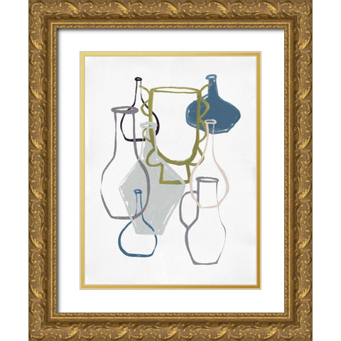 Open Air Market V Gold Ornate Wood Framed Art Print with Double Matting by Marrakech