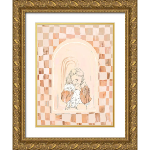 Fluffball Gold Ornate Wood Framed Art Print with Double Matting by Urban Road