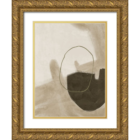 Nonchalant Neutral Gold Ornate Wood Framed Art Print with Double Matting by Urban Road