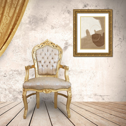 Nonchalant Brown Gold Ornate Wood Framed Art Print with Double Matting by Urban Road