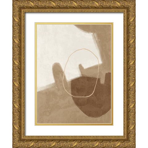 Nonchalant Brown Gold Ornate Wood Framed Art Print with Double Matting by Urban Road