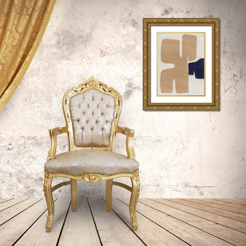 Poised Warm Beige Gold Ornate Wood Framed Art Print with Double Matting by Urban Road