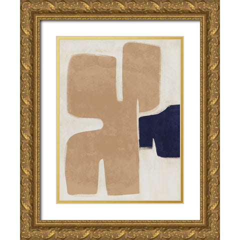 Poised Warm Beige Gold Ornate Wood Framed Art Print with Double Matting by Urban Road