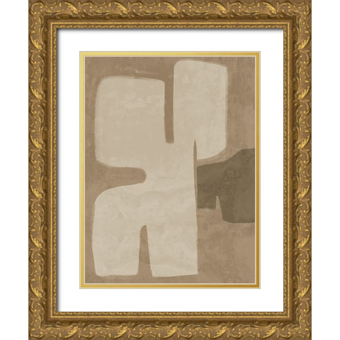 Poised Brown Gold Ornate Wood Framed Art Print with Double Matting by Urban Road