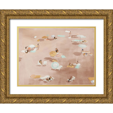Under The Sun Warm Brown Gold Ornate Wood Framed Art Print with Double Matting by Urban Road