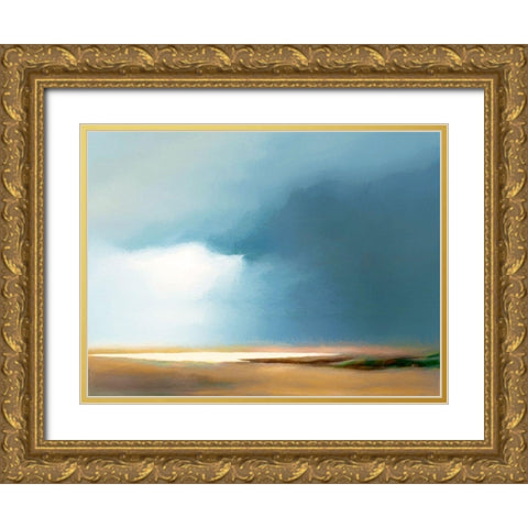 Nullabor Plains Gold Ornate Wood Framed Art Print with Double Matting by Urban Road