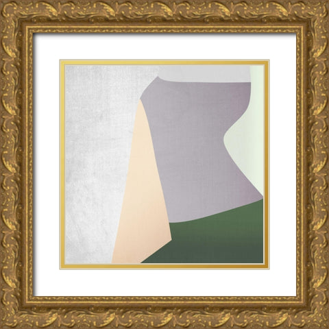 Stained Glass Gold Ornate Wood Framed Art Print with Double Matting by Urban Road