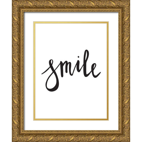 Smile Poster Gold Ornate Wood Framed Art Print with Double Matting by Urban Road