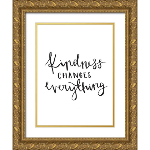Kindness Poster Gold Ornate Wood Framed Art Print with Double Matting by Urban Road