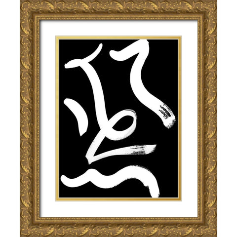 Noko Dark Poster Gold Ornate Wood Framed Art Print with Double Matting by Urban Road