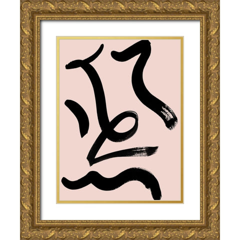 Noko Blush Poster Gold Ornate Wood Framed Art Print with Double Matting by Urban Road