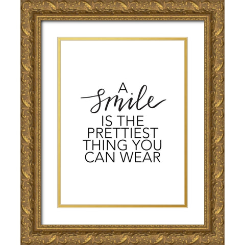 Prettiest Smile Poster Gold Ornate Wood Framed Art Print with Double Matting by Urban Road