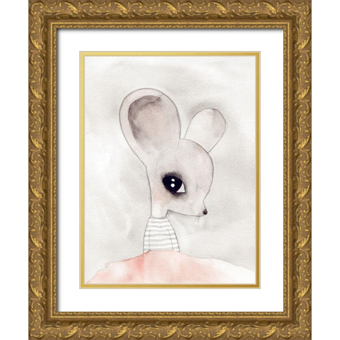 Macey Mouse Poster Gold Ornate Wood Framed Art Print with Double Matting by Urban Road
