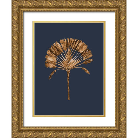 Golden Palm II Gold Ornate Wood Framed Art Print with Double Matting by Urban Road