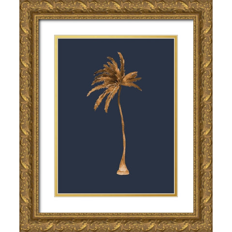 Golden Palm IIII Gold Ornate Wood Framed Art Print with Double Matting by Urban Road