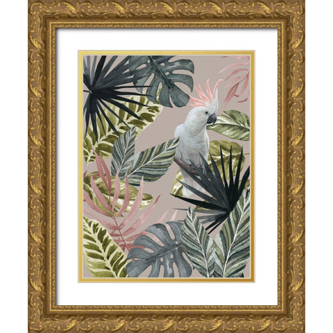 Tropical Cockatoo Poster Gold Ornate Wood Framed Art Print with Double Matting by Urban Road