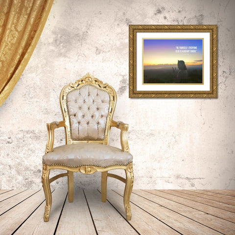 Oscar Wilde Quote: Be Yourself Gold Ornate Wood Framed Art Print with Double Matting by ArtsyQuotes