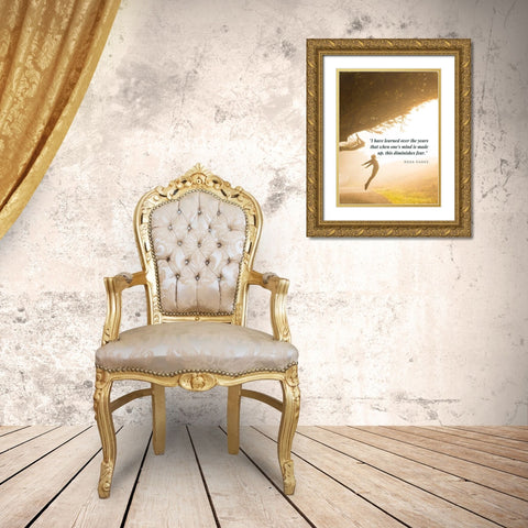 Rosa Parks Quote: Diminishes Fear Gold Ornate Wood Framed Art Print with Double Matting by ArtsyQuotes