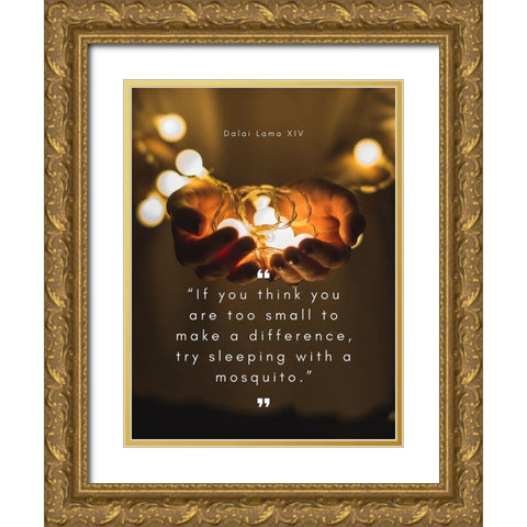 Dalai Lama Quote: Too Small Gold Ornate Wood Framed Art Print with Double Matting by ArtsyQuotes