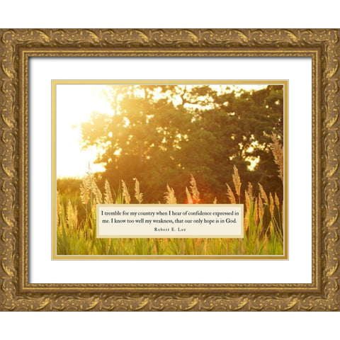 Robert E. Lee Quote: Confidence Expressed Gold Ornate Wood Framed Art Print with Double Matting by ArtsyQuotes