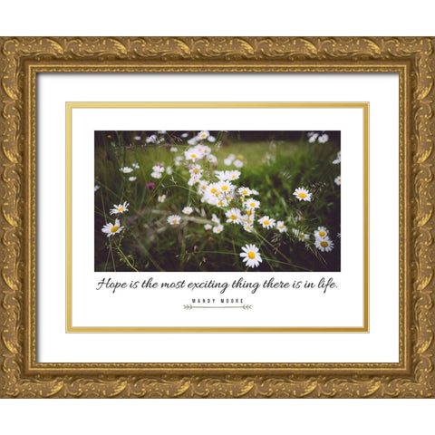 Mandy Moore Quote: Hope Gold Ornate Wood Framed Art Print with Double Matting by ArtsyQuotes