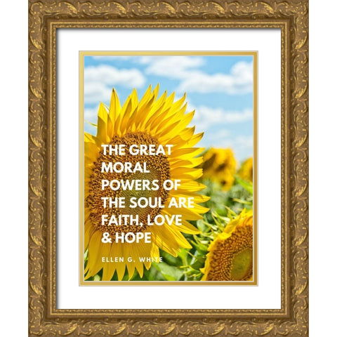 Ellen G. White Quote: Great Moral Powers Gold Ornate Wood Framed Art Print with Double Matting by ArtsyQuotes