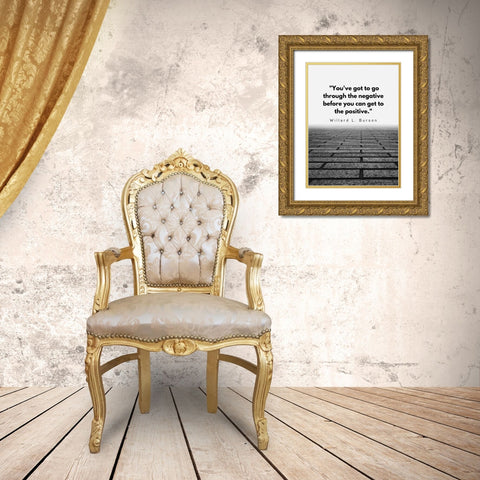 Willard L. Burson Quote: Positive Gold Ornate Wood Framed Art Print with Double Matting by ArtsyQuotes