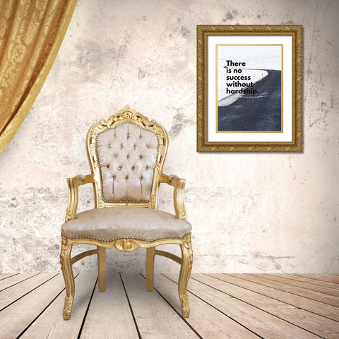 Sophocles Quote: Hardship Gold Ornate Wood Framed Art Print with Double Matting by ArtsyQuotes